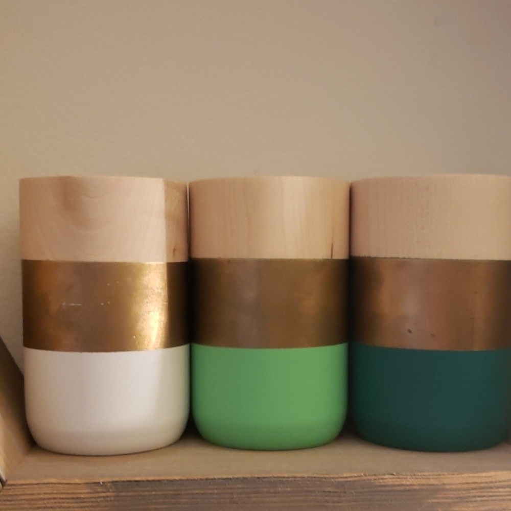 Wood vases Ombre home decor